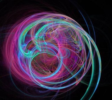 Siyah Renk Üzerine Bir Dijital Fraktal Resmi