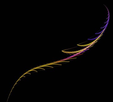 Siyah Renk Üzerine Bir Dijital Fraktal Resmi