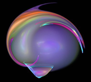 Siyah Renk Üzerine Bir Dijital Fraktal Resmi