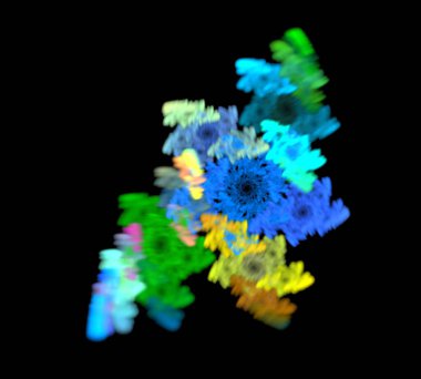 Siyah Renk Üzerine Bir Dijital Fraktal Resmi