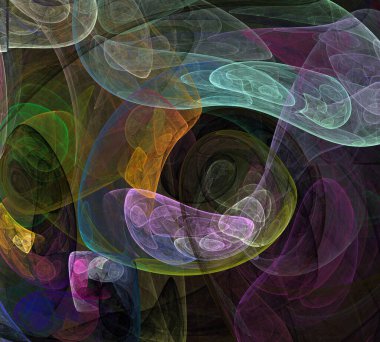 Siyah Renk Üzerine Bir Dijital Fraktal Resmi