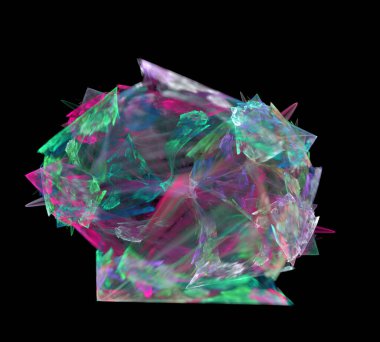 Siyah Renk Üzerine Bir Dijital Fraktal Resmi