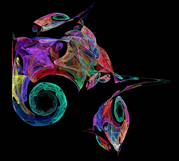 Siyah Renk Üzerine Bir Dijital Fraktal Resmi