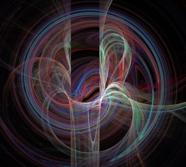 Siyah Renk Üzerine Bir Dijital Fraktal Resmi