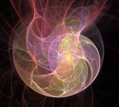 Siyah Renk Üzerine Bir Dijital Fraktal Resmi