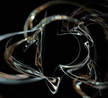 Siyah Renk Üzerine Bir Dijital Fraktal Resmi