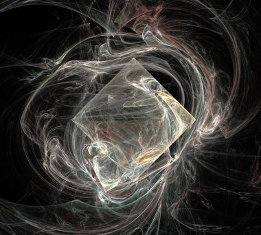 Siyah Renk Üzerine Bir Dijital Fraktal Resmi