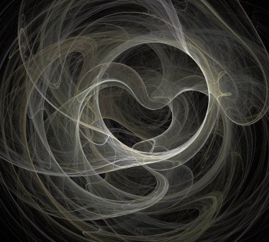 Siyah Renk Üzerine Bir Dijital Fraktal Resmi