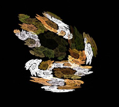 Siyah Renk Üzerine Bir Dijital Fraktal Resmi