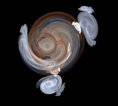 Siyah Renk Üzerine Bir Dijital Fraktal Resmi