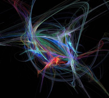 Siyah Renk Üzerine Bir Dijital Fraktal Resmi