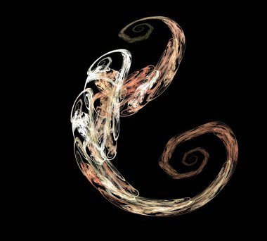 Siyah Renk Üzerine Bir Dijital Fraktal Resmi