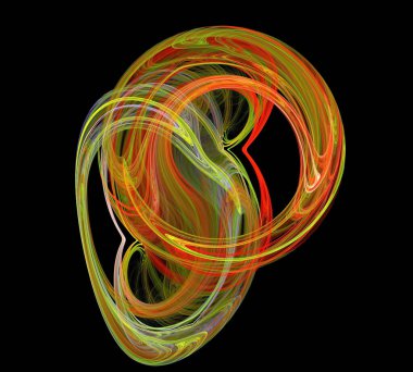 Siyah Renk Üzerine Bir Dijital Fraktal Resmi