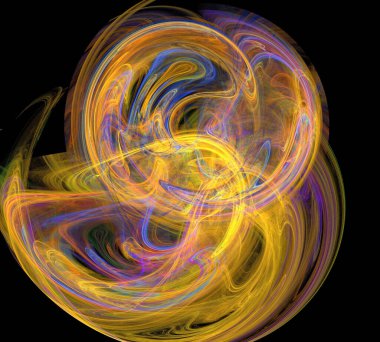 Siyah Renk Üzerine Bir Dijital Fraktal Resmi