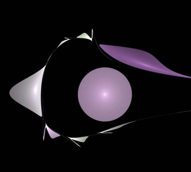 Siyah Renk Üzerine Bir Dijital Fraktal Resmi