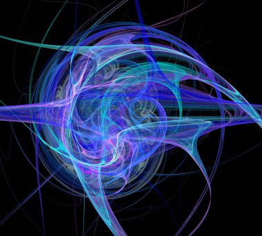 Siyah Renk Üzerine Bir Dijital Fraktal Resmi