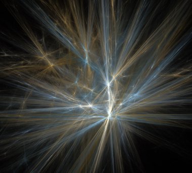 Siyah Renk Üzerine Bir Dijital Fraktal Resmi