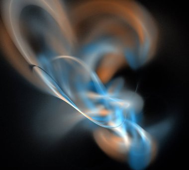 Siyah Renk Üzerine Bir Dijital Fraktal Resmi