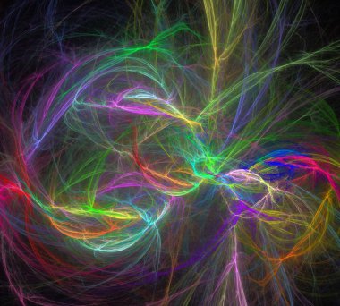 Siyah Renk Üzerine Bir Dijital Fraktal Resmi