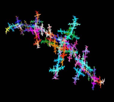 Siyah Renk Üzerine Bir Dijital Fraktal Resmi