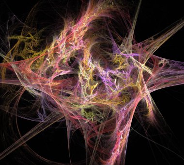 Siyah Renk Üzerine Bir Dijital Fraktal Resmi