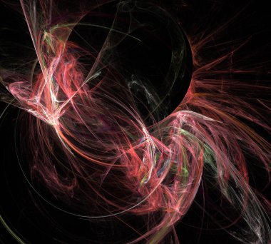 Siyah Renk Üzerine Bir Dijital Fraktal Resmi