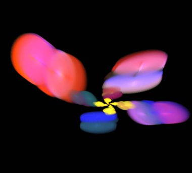 Siyah Renk Üzerine Bir Dijital Fraktal Resmi