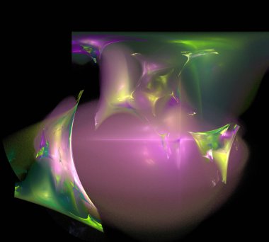 Siyah Renk Üzerine Bir Dijital Fraktal Resmi