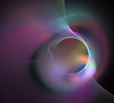 Siyah Renk Üzerine Bir Dijital Fraktal Resmi