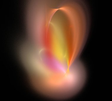 Siyah Renk Üzerine Bir Dijital Fraktal Resmi