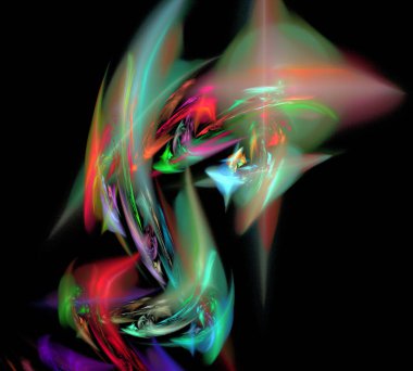 Siyah Renk Üzerine Bir Dijital Fraktal Resmi