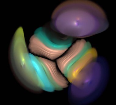 Siyah Renk Üzerine Bir Dijital Fraktal Resmi