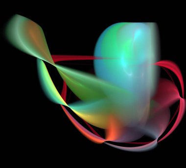 Siyah Renk Üzerine Bir Dijital Fraktal Resmi