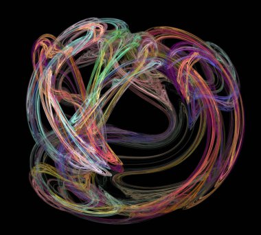 Siyah Renk Üzerine Bir Dijital Fraktal Resmi