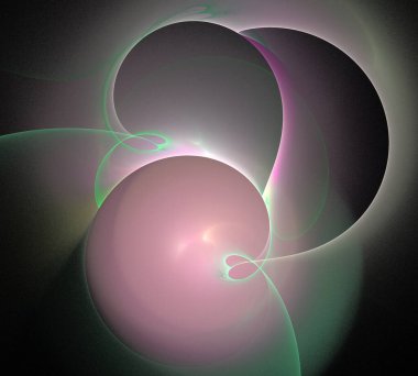 Siyah Renk Üzerine Bir Dijital Fraktal Resmi