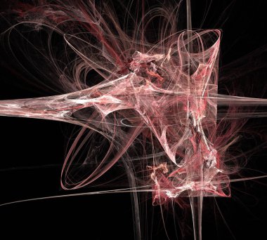 Siyah Renk Üzerine Bir Dijital Fraktal Resmi