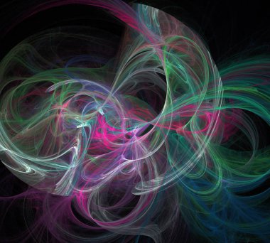 Siyah Renk Üzerine Bir Dijital Fraktal Resmi