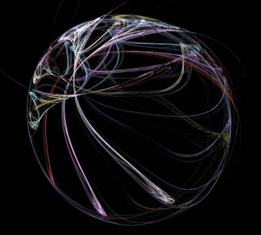 Siyah Renk Üzerine Bir Dijital Fraktal Resmi