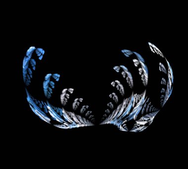 Siyah Renk Üzerine Bir Dijital Fraktal Resmi