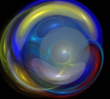 Siyah Renk Üzerine Bir Dijital Fraktal Resmi