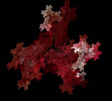 Siyah Renk Üzerine Bir Dijital Fraktal Resmi