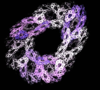 Siyah Renk Üzerine Bir Dijital Fraktal Resmi