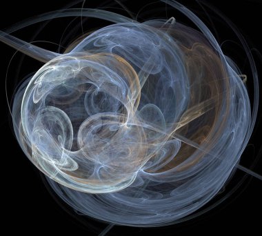 Siyah Renk Üzerine Bir Dijital Fraktal Resmi