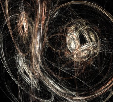 Siyah Renk Üzerine Bir Dijital Fraktal Resmi