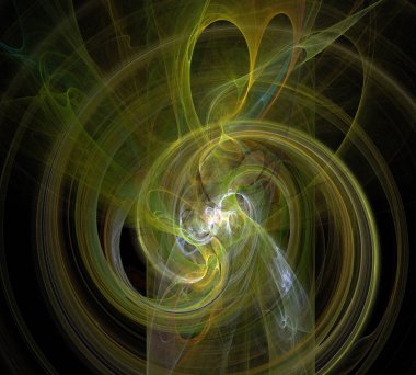 Siyah Renk Üzerine Bir Dijital Fraktal Resmi