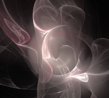 Siyah Renk Üzerine Bir Dijital Fraktal Resmi