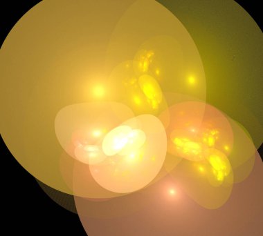 Siyah Renk Üzerine Bir Dijital Fraktal Resmi