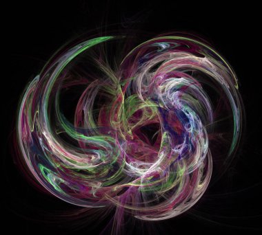 Siyah Renk Üzerine Bir Dijital Fraktal Resmi