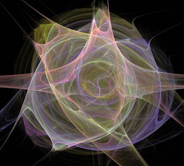 Siyah Renk Üzerine Bir Dijital Fraktal Resmi