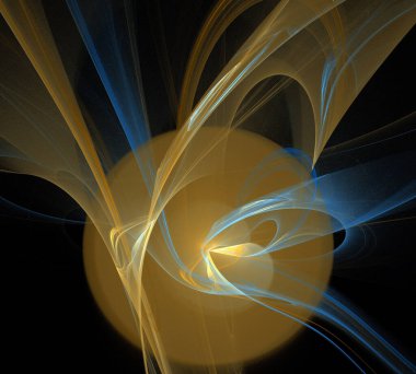 Siyah Renk Üzerine Bir Dijital Fraktal Resmi